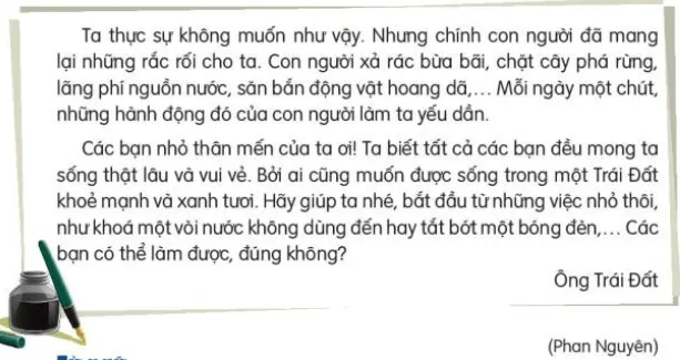 Đọc: Thư của ông Trái Đất gửi các bạn nhỏ trang 120, 121 Tiếng Việt lớp 3 Tập 2 | Kết nối tri thức Doc Thu Cua Ong Trai Dat Gui Cac Ban Nho 133353 