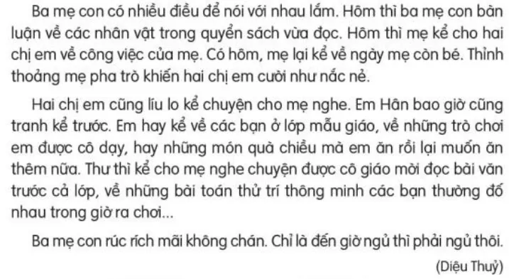 Đọc: Trò chuyện cùng mẹ lớp 3 | Tiếng Việt lớp 3 Kết nối tri thức Doc Tro Chuyen Cung Me 131724 