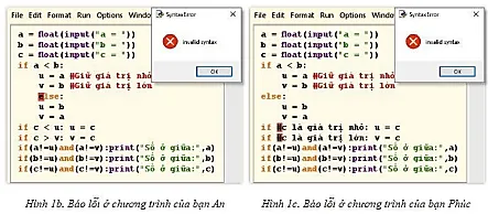 Ba bạn Bình, An, Phúc thảo luận với nhau để viết chương trình Python nhập vào từ Bai 3 Trang 77 Tin Hoc 10 1.1