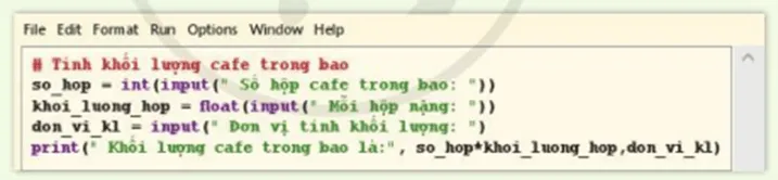 Đọc chương trình sau đây cho biết mỗi biến: so_hop, khoi_luong_hop, don_vi_kl chứa dữ liệu Hoat Dong 1 Trang 94 Tin Hoc 10 1 145089