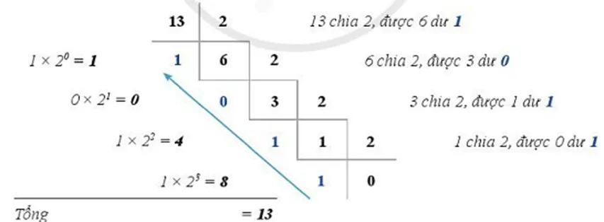 Dãy bit 1101 biểu diễn số nào ở hệ thập phân? Em hãy quan sát hình sau và nêu nhận xét Hoat Dong 2 Trang 134 Tin Hoc 10 1 145128