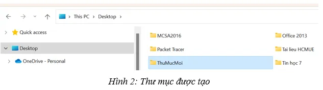Tạo thư mục mới tên là ThuMucMoi trên màn hình nền Desktop Bai 1 Trang 19 Tin Hoc 7 Chan Troi 1