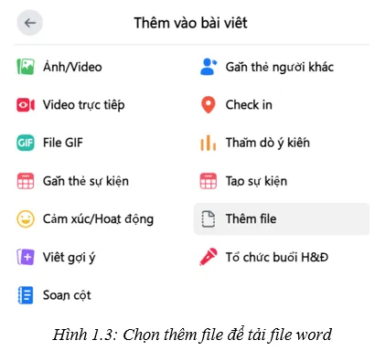 Em hãy chia sẻ lên trang cá nhân Facebook cho các bạn một tệp văn bản Van Dung 1 Trang 26 Tin Hoc 7 Chan Troi 2