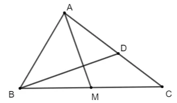 Cho tam giác ABC có AB = 2, AC = 3, góc BAC = 60 độ . Gọi M là trung điểm của đoạn thẳng BC Bai 8 Trang 98 Toan Lop 10 Tap 1