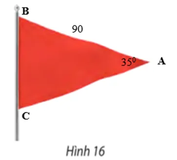 Tính diện tích một lá cờ hình tam giác cân có độ dài cạnh bên là 90 cm Bai 5 Trang 73 Toan Lop 10 Tap 1 1