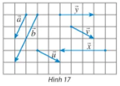 Hãy chỉ ra các cặp vectơ cùng hướng, ngược hướng, bằng nhau trong Hình 17 Bai 5 Trang 86 Toan Lop 10 Tap 1