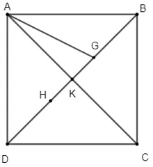 Cho hình vuông ABCD có cạnh bằng a và ba điểm G, H, K thỏa mãn: vectơ KA + vectơ KC = vectơ 0 Bai 7 Trang 93 Toan Lop 10 Tap 1