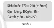 Một tấm bìa có dạng hình chữ nhật với kích thước được in như trong Hình 3 Van Dung 1 Trang 106 Toan 10 Tap 1