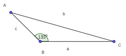 Cho tam giác ABC có góc B = 135 độ Khẳng định nào sau đây là đúng Bai 3 12 Trang 44 Toan Lop 10 Tap 1