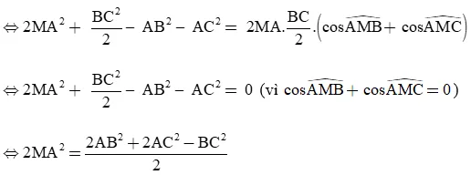 Cho tam giác ABC có trung tuyến AM Chứng minh  Bai 3 16 Trang 44 Toan Lop 10 Tap 1 1