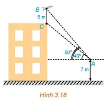 Trên nóc một tòa nhà có một cột ăng – ten cao 5m Bai 3 9 Trang 43 Toan Lop 10 Tap 1