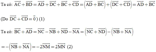 Cho tứ giác ABCD Gọi M, N tương ứng là trung điểm của các cạnh AB, CD Bai 4 12 Trang 58 Toan Lop 10 Tap 1 1