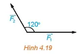 Hình 4.19 biểu diễn hai lực F1, F2 cùng tác động lên một vật Bai 4 9 Trang 54 Toan Lop 10 Tap 1