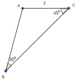  Tính diện tích tam giác ABC có b = 2, góc B = 30 độ, góc C = 45 độ Luyen Tap 4 Trang 41 Toan 10 Tap 1