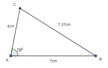 Vẽ một tam giác ABC, sau đó đo độ dài các cạnh, số đo góc A Trai Nghiem Trang 39 Toan 10 Tap 1