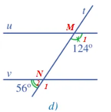 Tìm cặp đường thẳng song song trong mỗi hình 53a, 53b, 53c, 53d và giải thích vì sao A Sua Bai 3 Trang 108 Toan Lop 7 Tap 1 128599