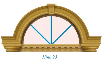 Hình 23 là một mẫu cửa có vòm tròn của một ngôi nhà. Nếu coi mỗi thanh chắn vòm cửa đó A Sua Bai 4 Trang 95 Toan Lop 7 Tap 1 128442