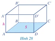 Cho hình hộp chữ nhật ABCD.A'B'C'D' có diện tích mặt ABCD là S, cạnh AA' có độ dài bằng h  A Sua Hoat Dong 7 Trang 84 Toan 7 Tap 1