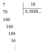 Viết mỗi phân số sau dưới dạng số thập phân vô hạn tuần hoàn (dùng dấu ngoặc để nhận rõ chu kì): 5/111; -7/18 Bai 2 Trang 29 Toan Lop 7 Tap 1