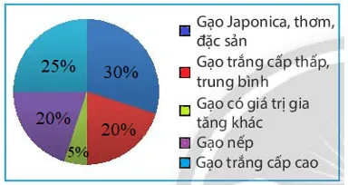 Tỉ lệ loại gạo xuất khẩu của Việt Nam năm 2020 được cho trong bảng dữ liệu Bai 3 Trang 110 Toan Lop 7 Tap 1 3