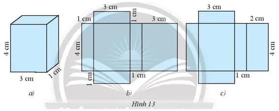 Trong hai tấm bìa ở các Hình 13b và Hình 13c Bai 4 Trang 50 Toan Lop 7 Tap 1