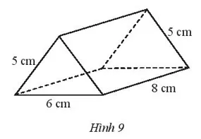 Tạo lập hình lăng trụ đứng tam giác với kích thước như Hình 9 Bai 4 Trang 57 Toan Lop 7 Tap 1