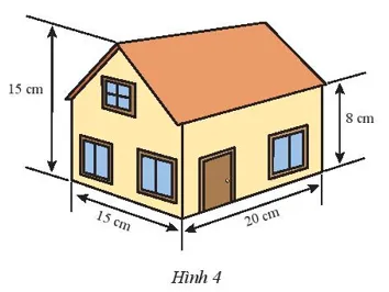 Một ngôi nhà có kích thước như Hình 4 Bai 5 Trang 66 Toan Lop 7 Tap 1