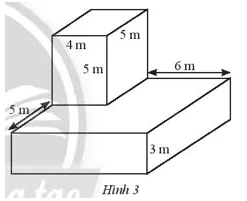 Một khối bê tông, được đặt trên mặt đất, có kích thước như Hình 3 Thuc Hanh Trang 52 Toan 7 Tap 1