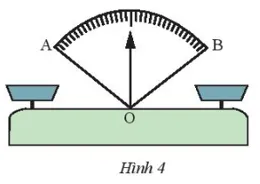 Em hãy cho biết khi cân thăng bằng thì kim ở vị trí nào của góc AOB Van Dung 1 Trang 74 Toan 7 Tap 1