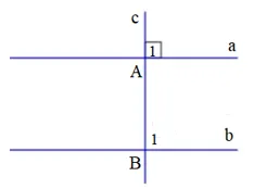Cho hai đường thẳng a, b song song với nhau, đường thẳng c vuông góc với a Van Dung 2 Trang 80 Toan 7 Tap 1