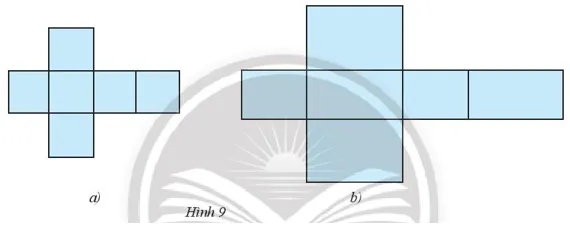 Trong tấm bìa ở Hình 9, tấm bìa nào gấp được hình hộp chữ nhật Van Dung Trang 49 Toan 7 Tap 1