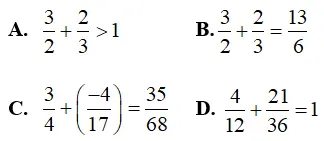 Trắc nghiệm: Phép cộng phân số - Bài tập Toán lớp 6 chọn lọc có đáp án, lời giải chi tiết Trac Nghiem Phep Cong Phan So 7