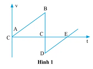 Hình 1 biểu diễn đồ thị vận tốc thời gian của một quả bóng thả rơi chạm đất Bai 6 Trang 42 Vat Li 10