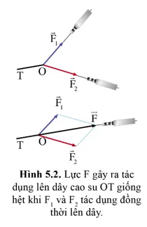 Xác định hợp lực của hai tàu kéo trong trường hợp mô tả ở hình 5.2 Luyen Tap 1 Trang 68 Vat Li 10