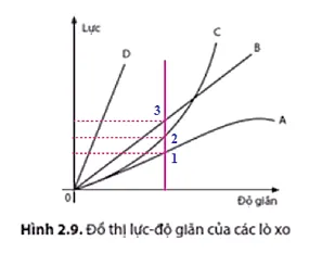 Đồ thị hình 2.9 biểu diễn mối quan hệ giữa lực tác dụng vào đầu dưới lò xo Van Dung Trang 117 Vat Li 10 1b