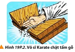 Một võ sĩ Karate có thể dùng tay để chặt gãy một tấm gỗ như Hình 19P.2 Bai 2 Trang 125 Vat Li 10