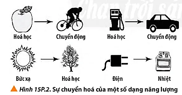 Hãy chỉ ra sự chuyển hóa năng lượng trong các quá trình được cho trong Hình 15P.2 Bai 2 Trang 99 Vat Li 10