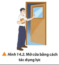 Quan sát Hình 14.2, mô tả chuyển động của cánh cửa khi chịu lực tác dụng của bạn Cau Hoi 1 Trang 87 Vat Li 10