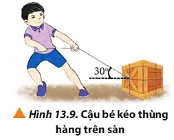 Một cậu bé đang kéo thùng hàng trên mặt đất bằng sợi dây hợp với phương ngang Luyen Tap Trang 82 Vat Li 10