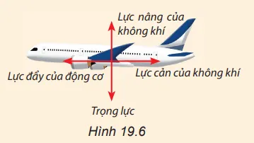Hình 19.6 biểu diễn các vectơ lực tác dụng lên một máy bay đang bay ngang ở độ cao Cau Hoi 3 Trang 79 Vat Li 10 132195