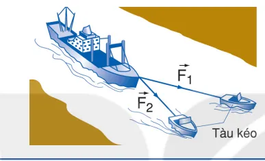 Hai tàu kéo giống nhau dùng dây cáp để kéo một tàu chở hàng bị chết máy vào cảng Khoi Dong Trang 56 Vat Li 10 131841