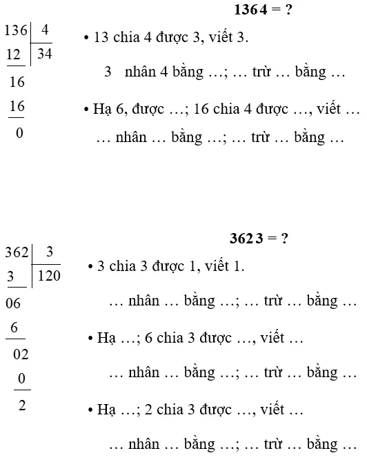 Vở bài tập Toán lớp 3 Tập 1 trang 75, 76, 77 Chia số có ba chữ số cho số có một chữ số | Chân trời sáng tạo Chia So Co Ba Chu So Cho So Co Mot Chu So