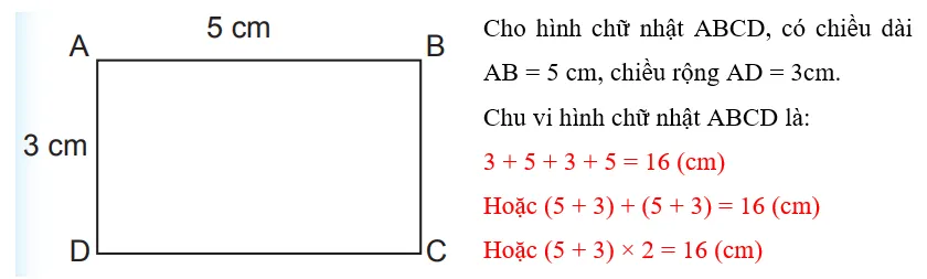 Vở bài tập Toán lớp 3 Tập 2 trang 39, 40 Chu vi hình chữ nhật | Chân trời sáng tạo Chu Vi Hinh Chu Nhat 1