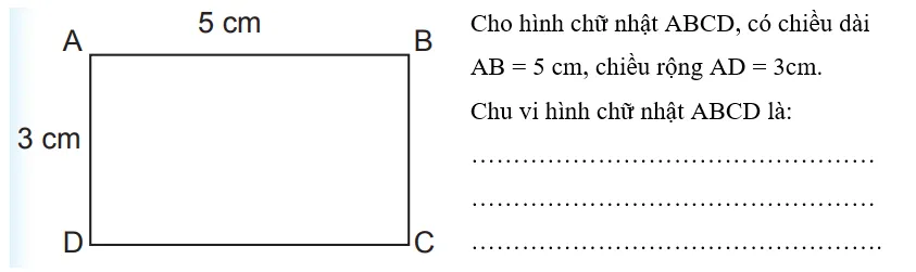 Vở bài tập Toán lớp 3 Tập 2 trang 39, 40 Chu vi hình chữ nhật | Chân trời sáng tạo Chu Vi Hinh Chu Nhat