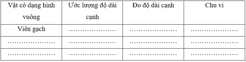 Vở bài tập Toán lớp 3 Tập 2 trang 41, 42 Chu vi hình vuông | Chân trời sáng tạo Chu Vi Hinh Vuong 12