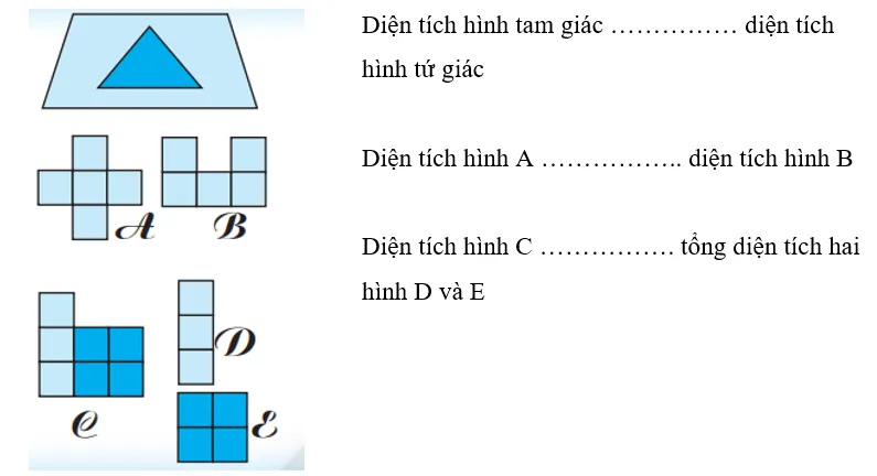 Vở bài tập Toán lớp 3 Tập 2 trang 72 Diện tích của một hình | Chân trời sáng tạo Dien Tich Cua Mot Hinh