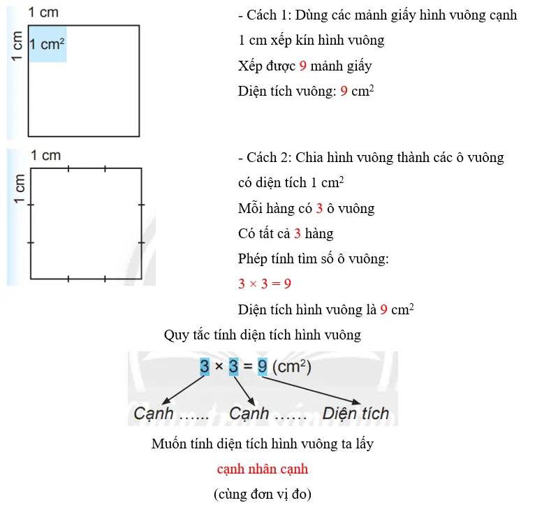 Vở bài tập Toán lớp 3 Tập 2 trang 78 Diện tích hình vuông | Chân trời sáng tạo  Dien Tich Hinh Vuong 1