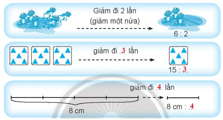 Vở bài tập Toán lớp 3 Tập 1 trang 67 Giảm một số đi một số lần | Chân trời sáng tạo Giam Mot So Di Mot So Lan 1