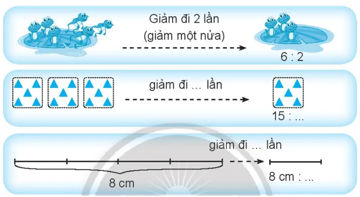 Vở bài tập Toán lớp 3 Tập 1 trang 67 Giảm một số đi một số lần | Chân trời sáng tạo Giam Mot So Di Mot So Lan