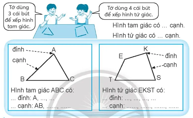 Vở bài tập Toán lớp 3 Tập 1 trang 24, 25 Hình tam giác. Hình tứ giác | Chân trời sáng tạo Hinh Tam Giac Hinh Tu Giac 142398